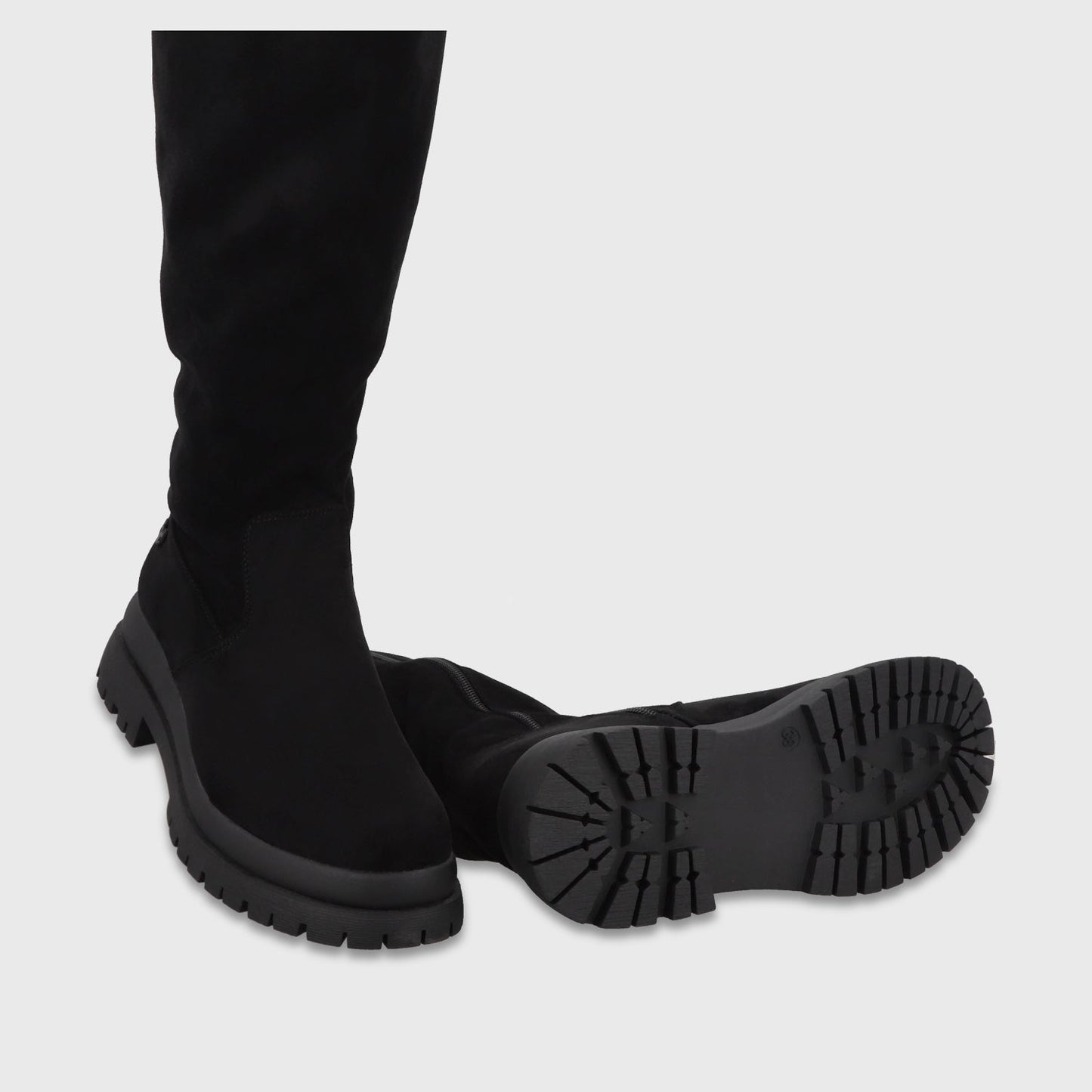 Bota Plataforma Negra Mujer 6584301 - Gotta Chile