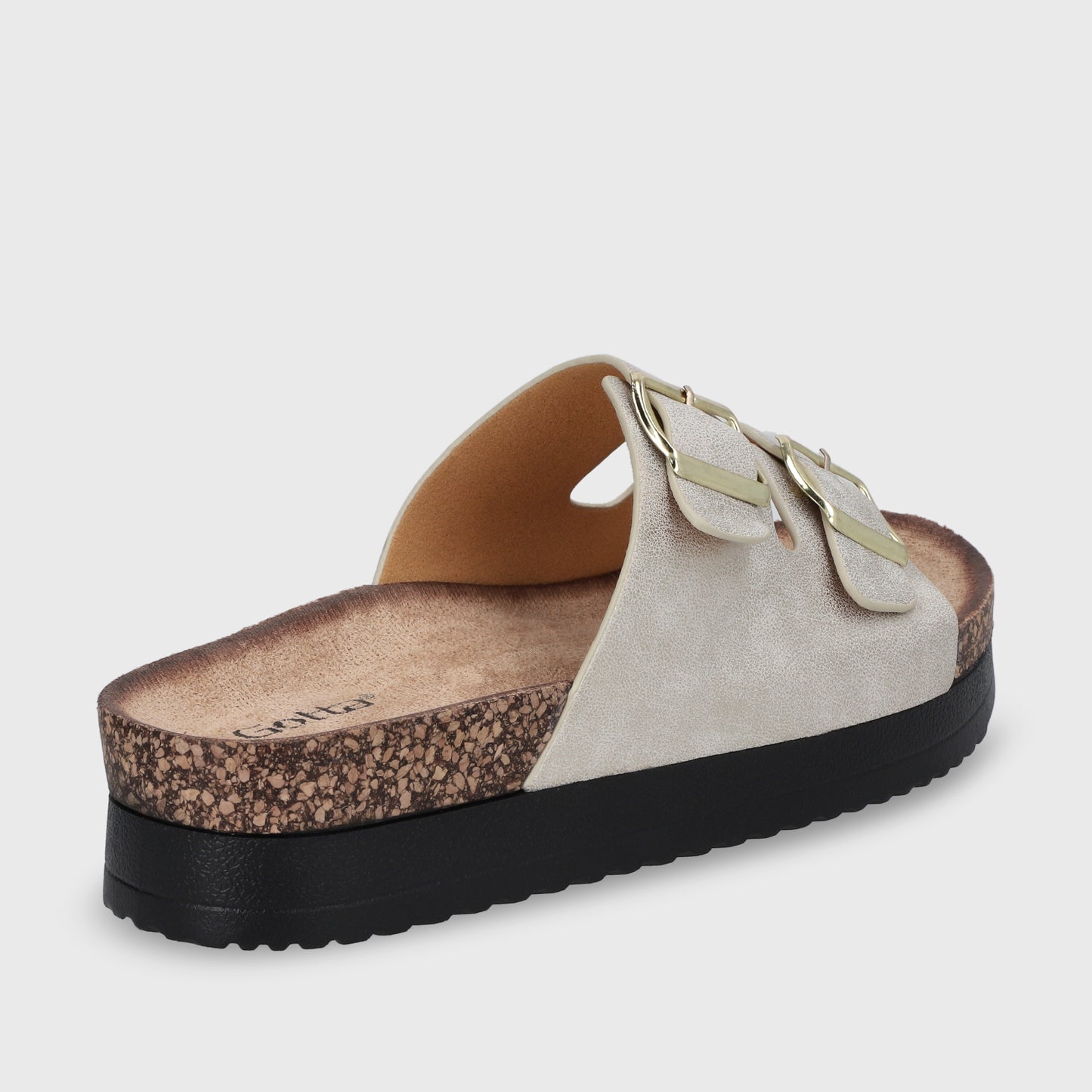 Sandalia Plana Dorada Mujer 12062