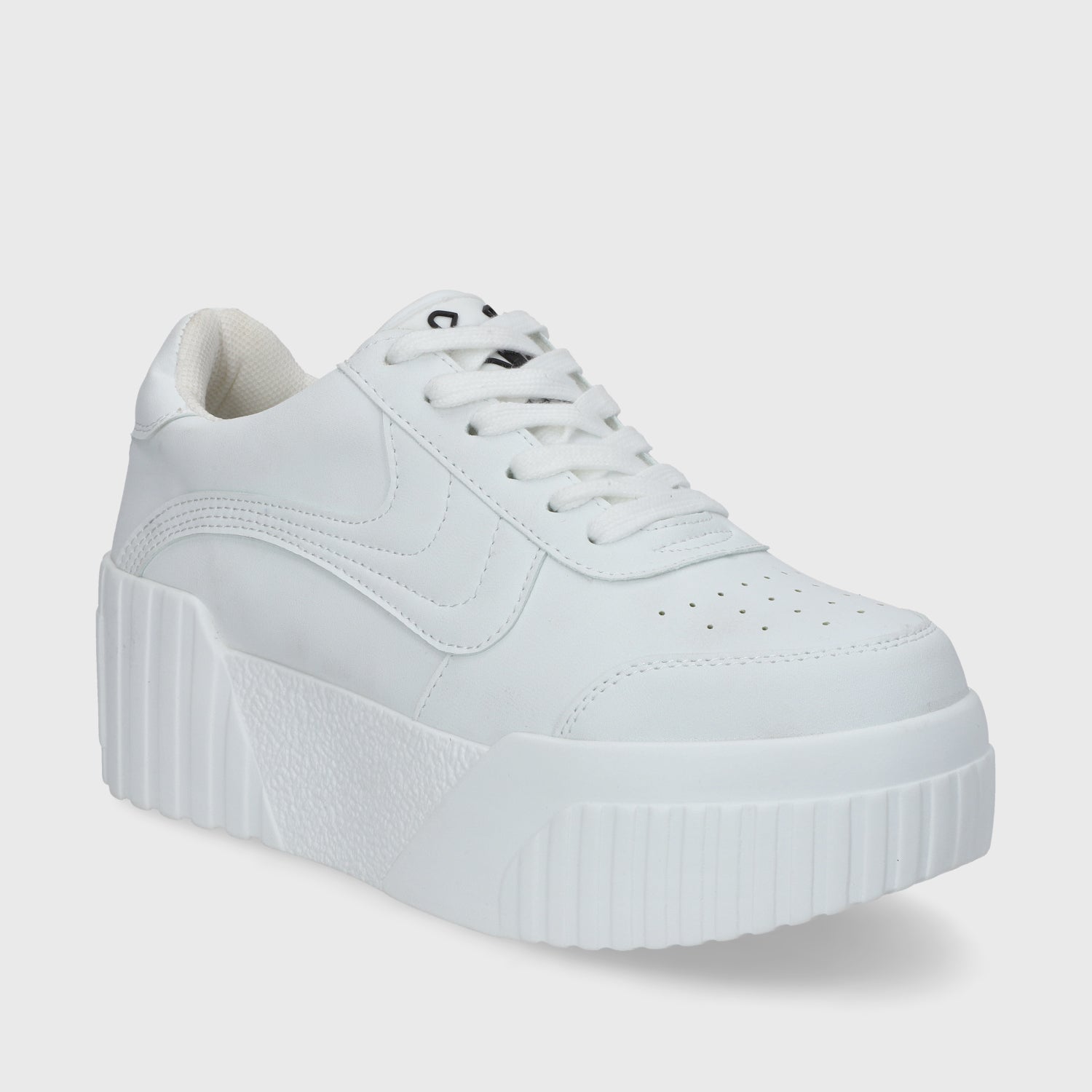 Zapatilla Blanca Cuero Mujer 13142