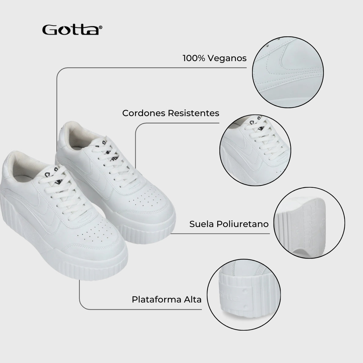 Zapatilla Blanca Cuero Mujer 13142