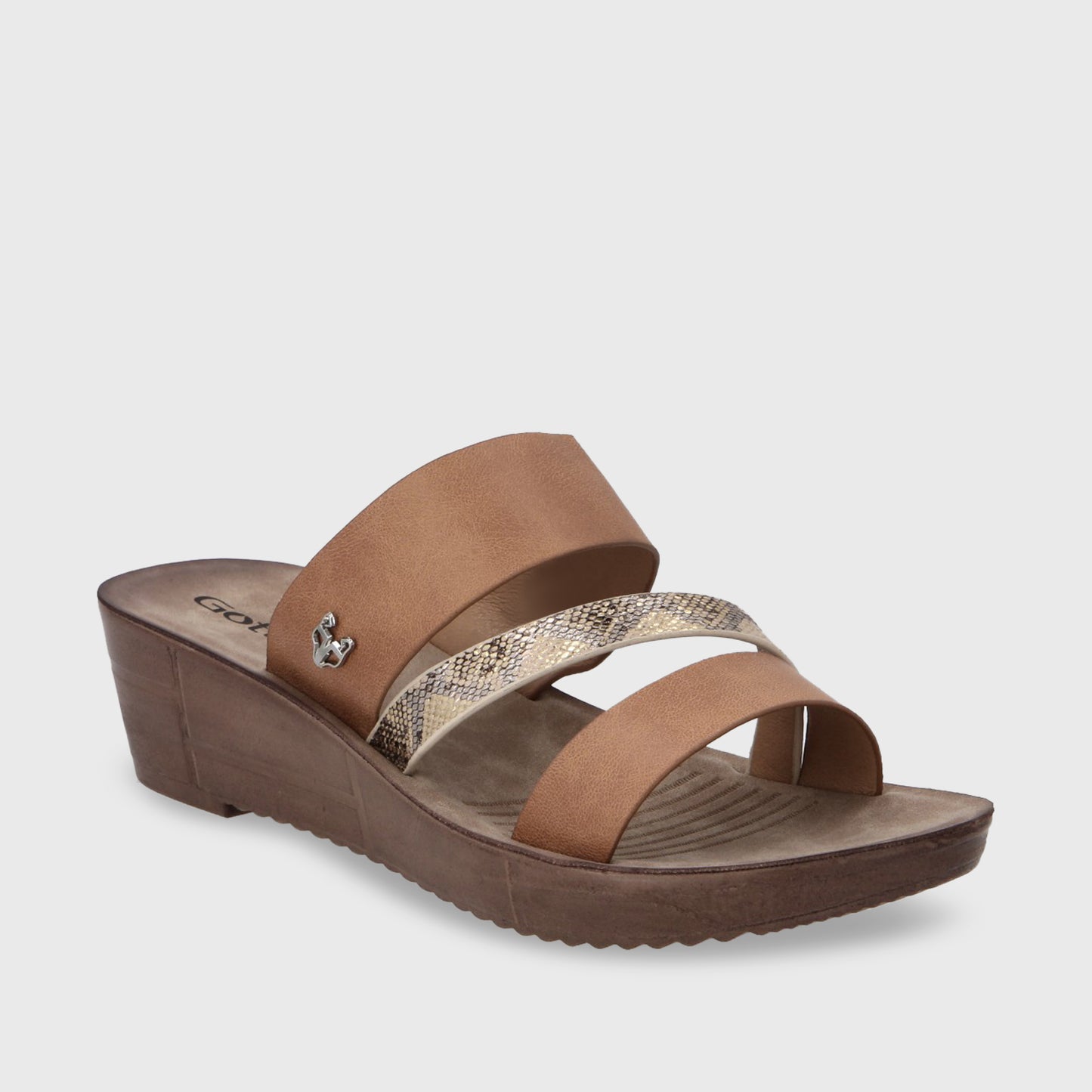 Sandalia Plataforma Dorado Mujer 13221