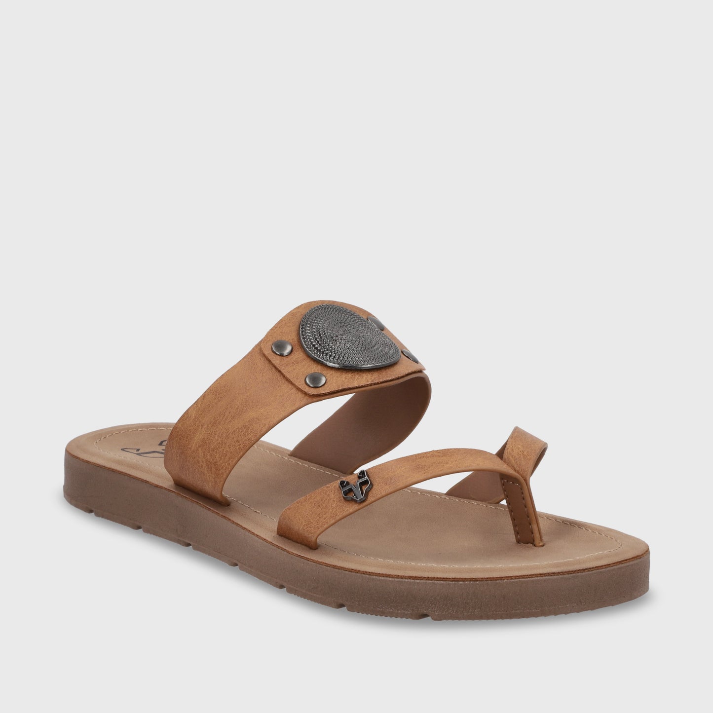 Sandalia Plano Camel Mujer 13256