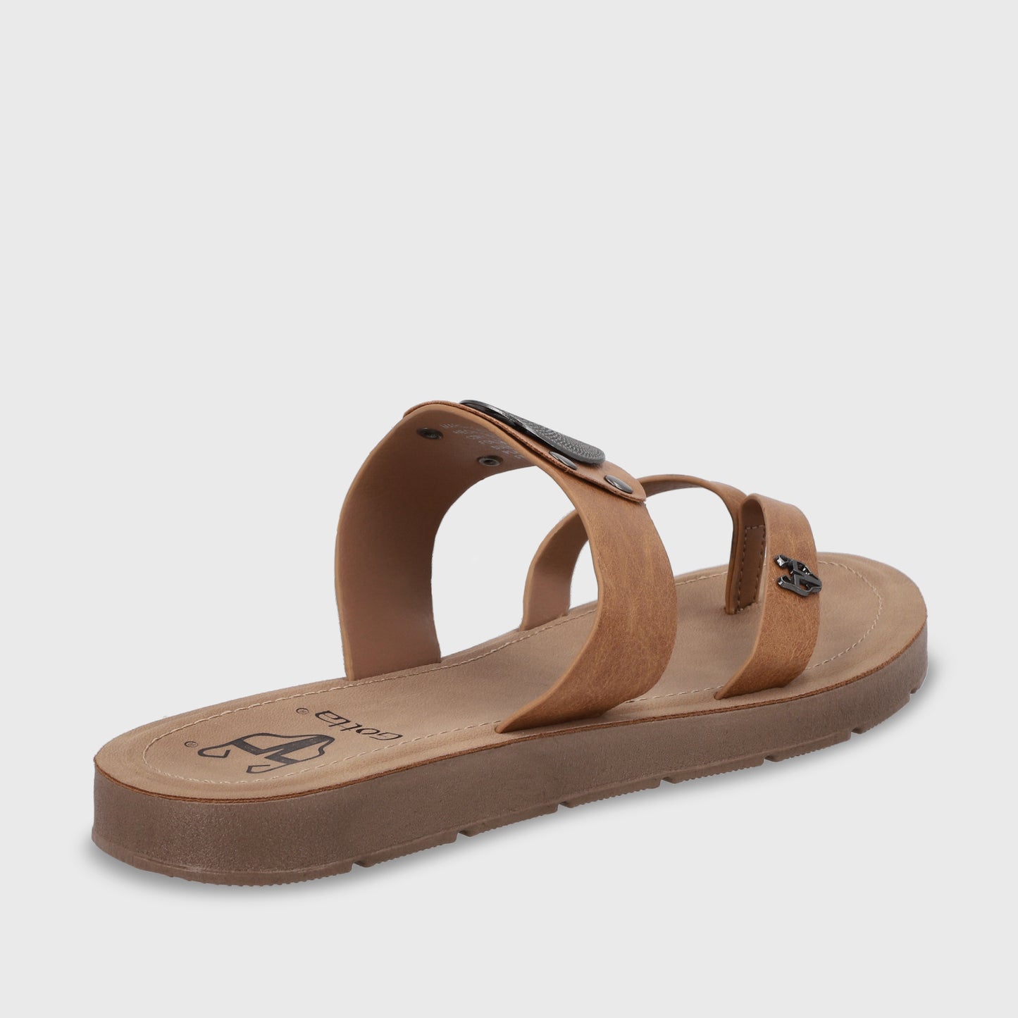 Sandalia Plano Camel Mujer 13256