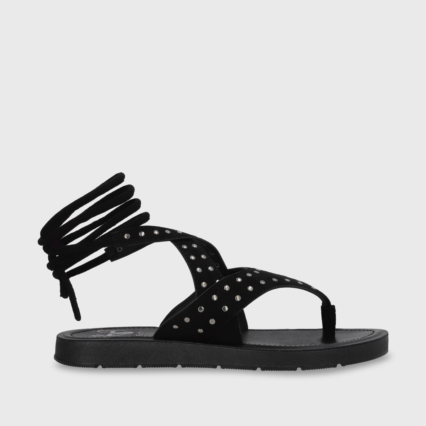 Sandalia Plano Negro Mujer 13257
