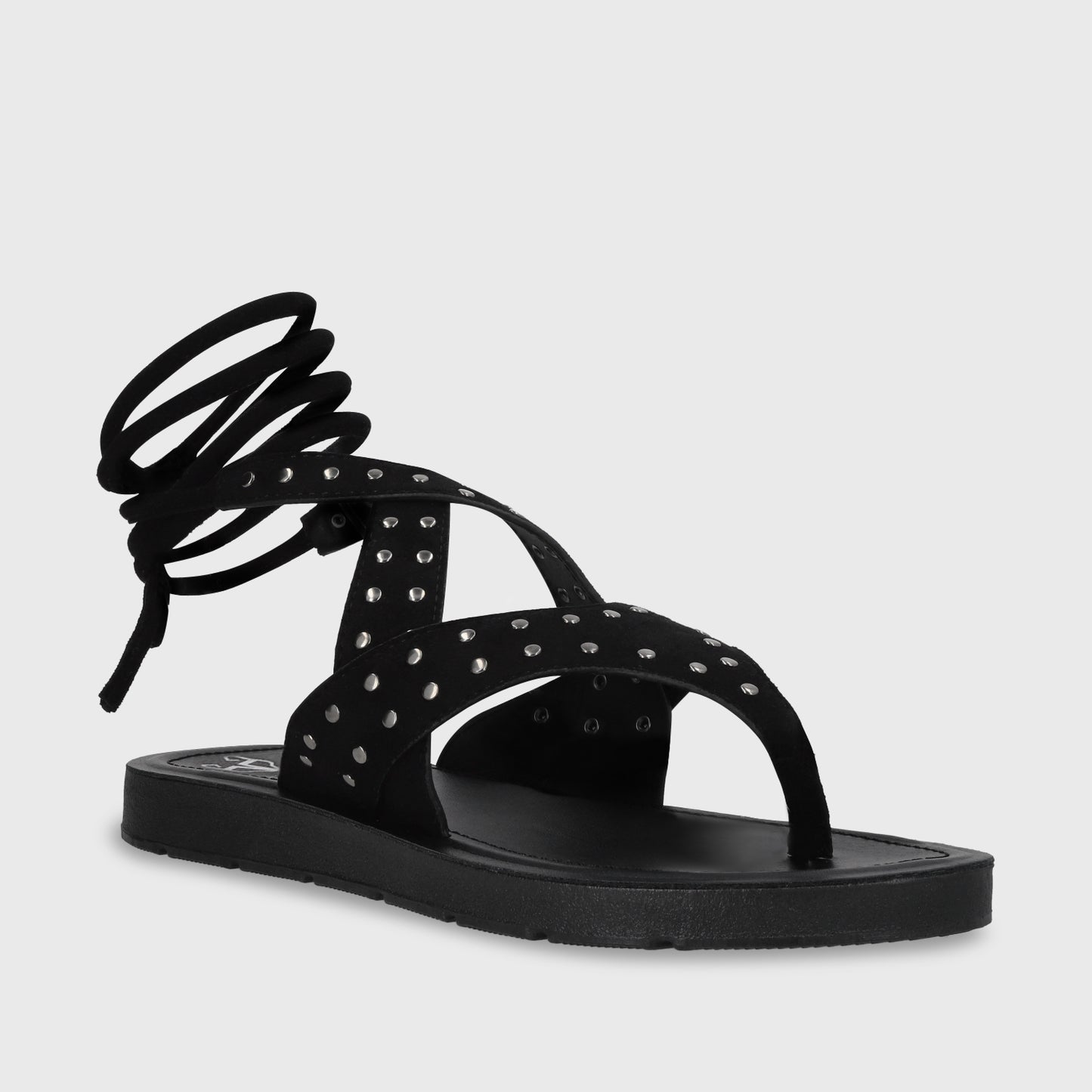Sandalia Plano Negro Mujer 13257