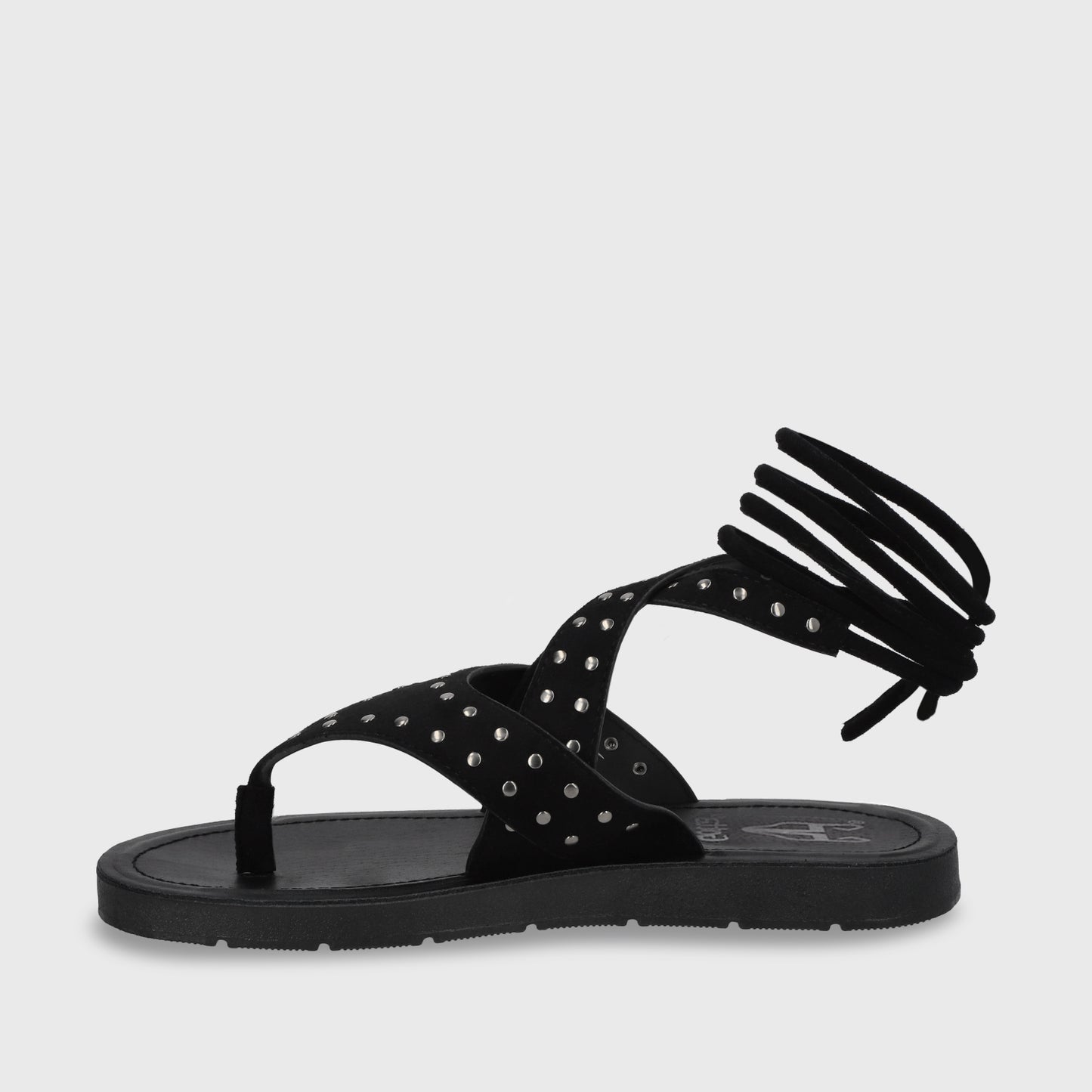 Sandalia Plano Negro Mujer 13257