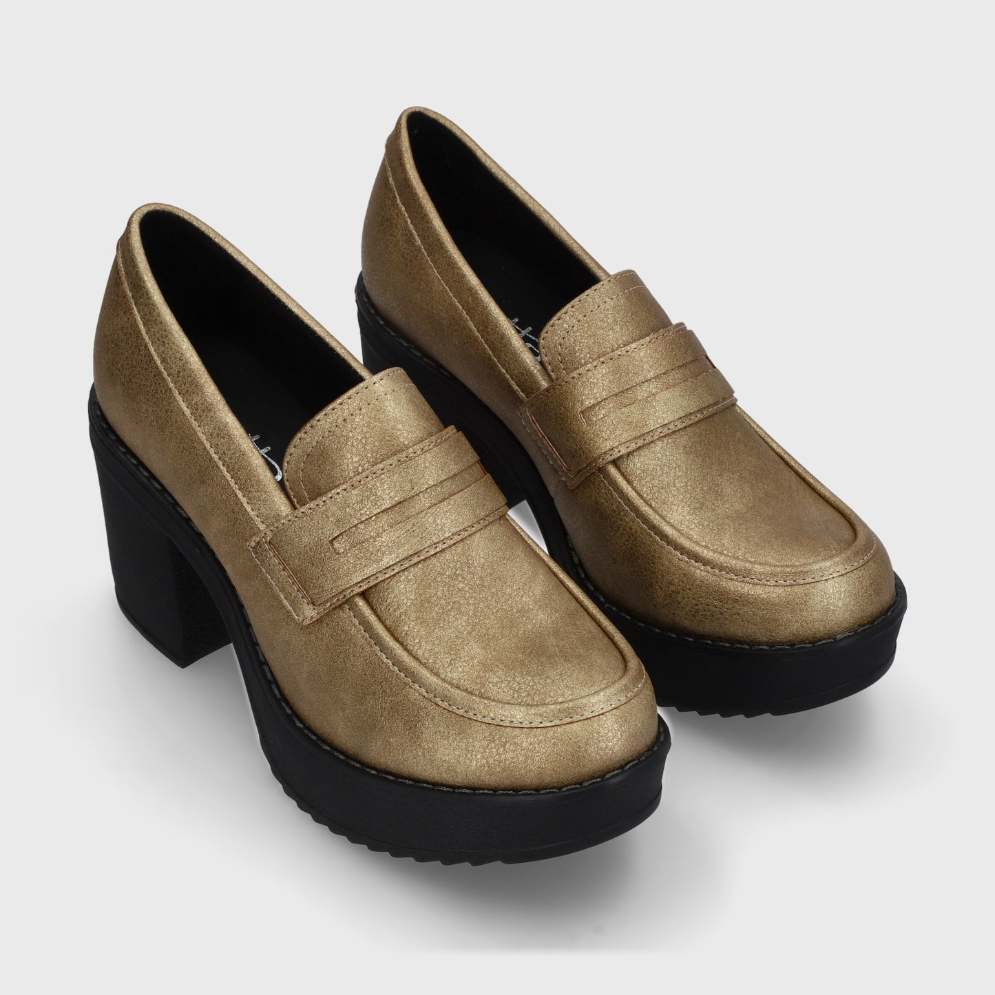 Zapato Taco Dorado Mujer 13503