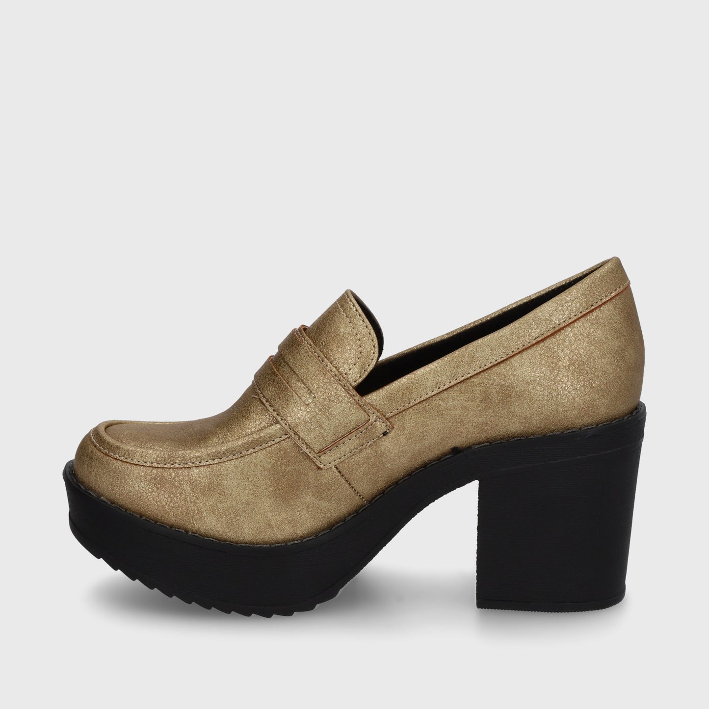 Zapato Taco Dorado Mujer 13503