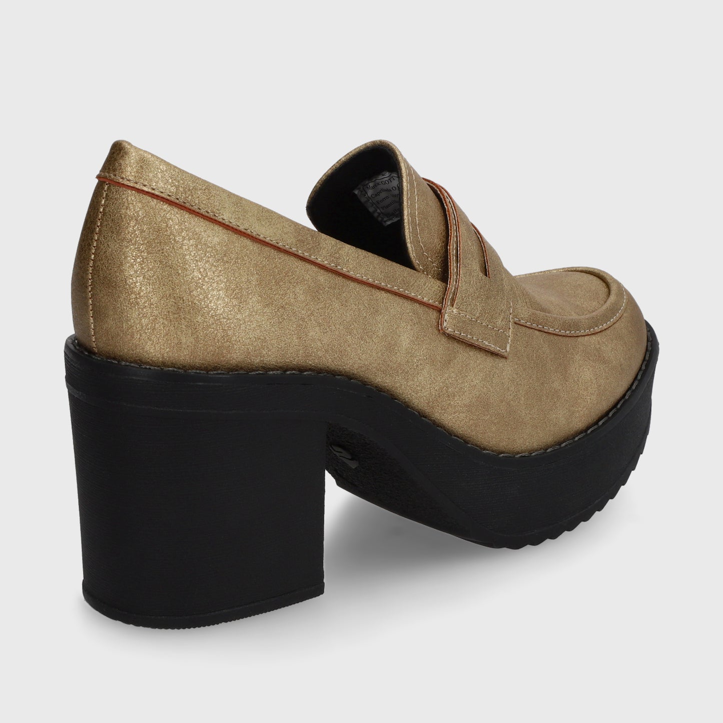 Zapato Taco Dorado Mujer 13503