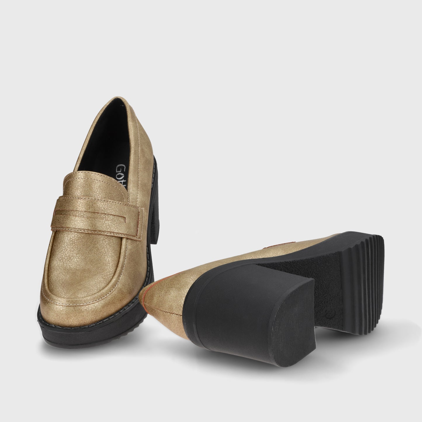 Zapato Taco Dorado Mujer 13503