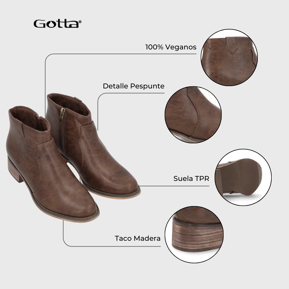 Botin Taco Café Mujer 13556