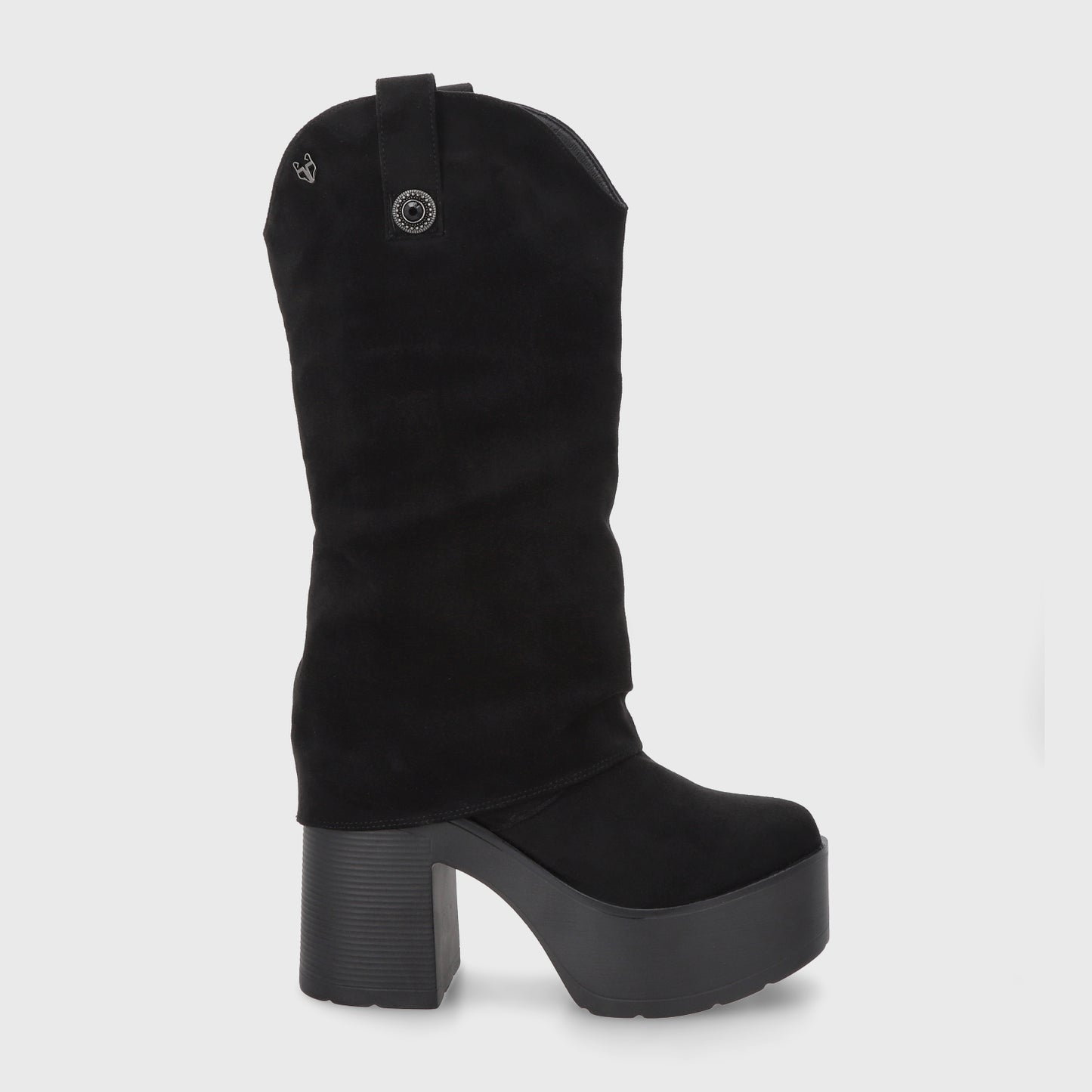 Bota Plataforma Negra Mujer 15039