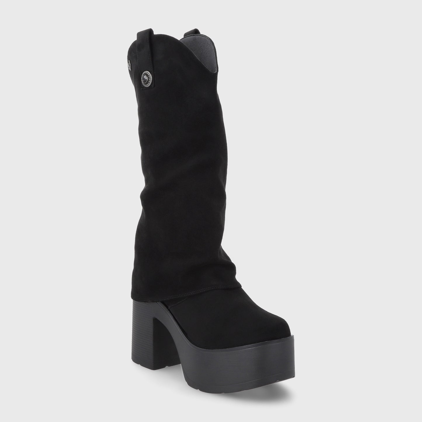 Bota Plataforma Negra Mujer 15039