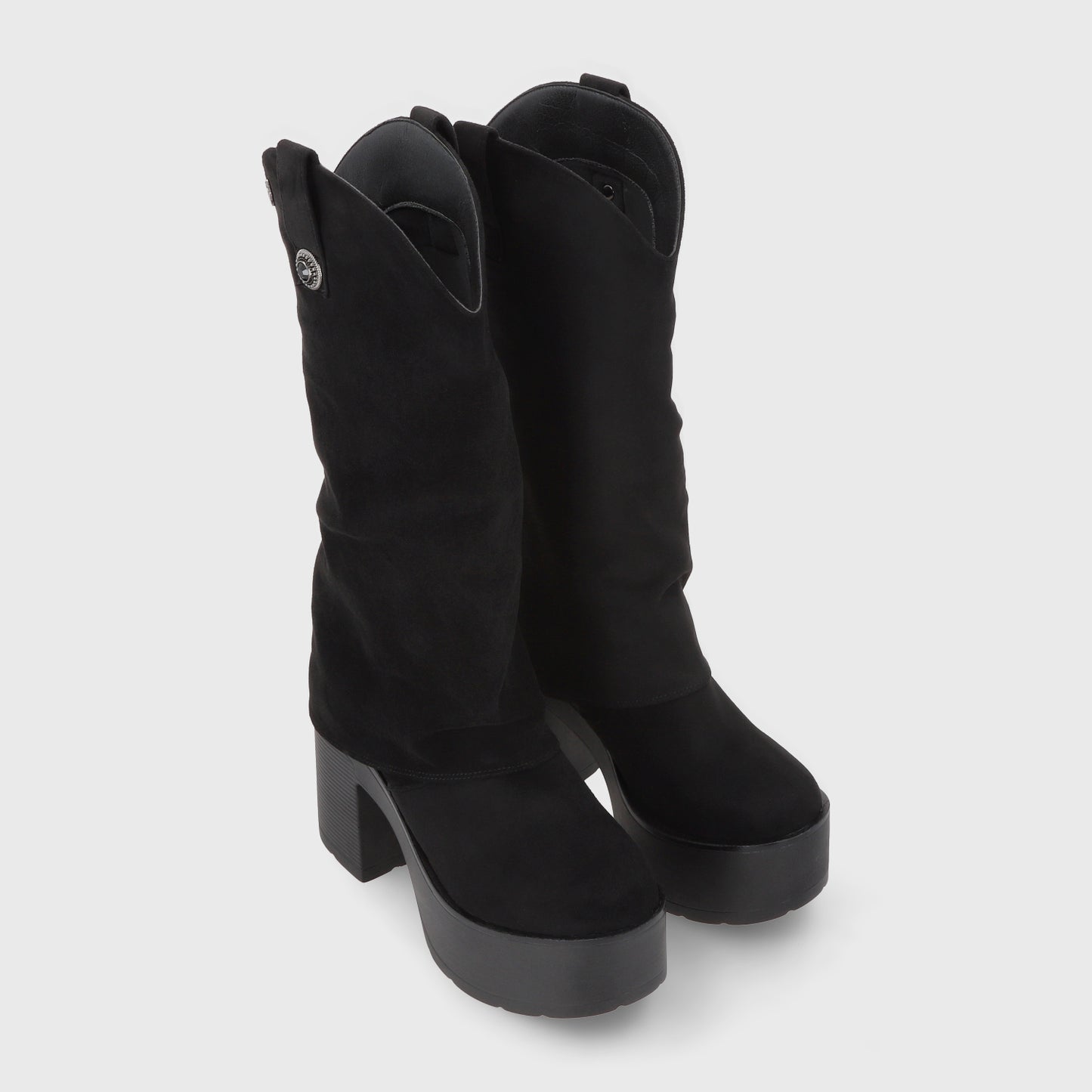 Bota Plataforma Negra Mujer 15039