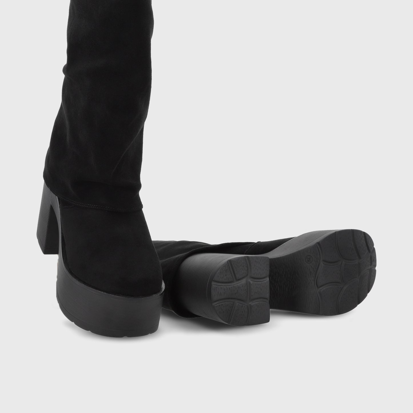 Bota Plataforma Negra Mujer 15039