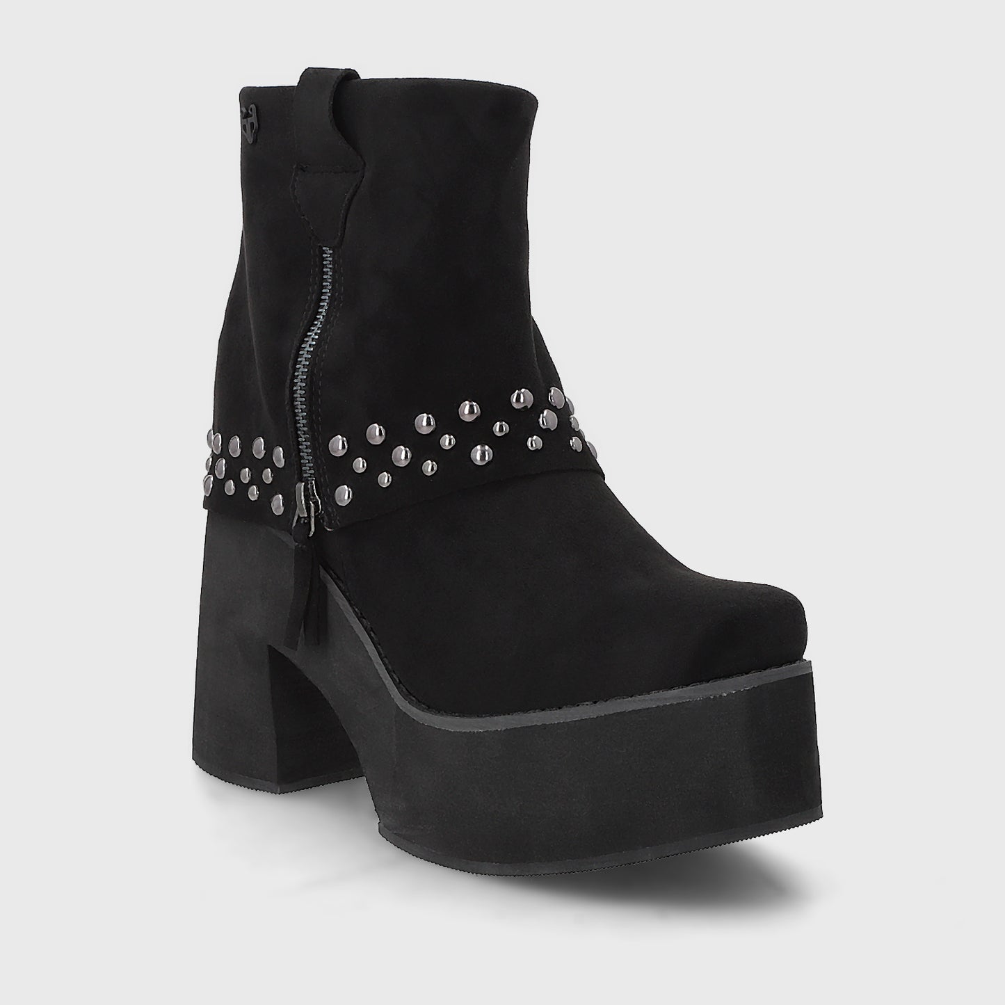 Botin Plataforma Negro Mujer 15045