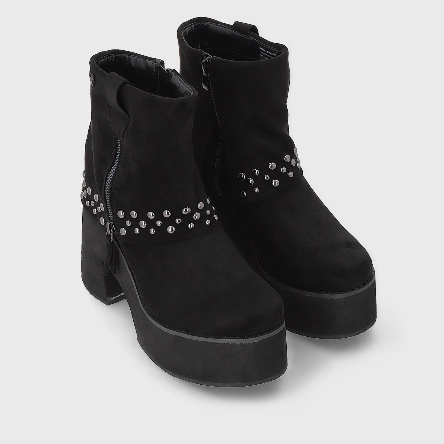 Botin Plataforma Negro Mujer 15045