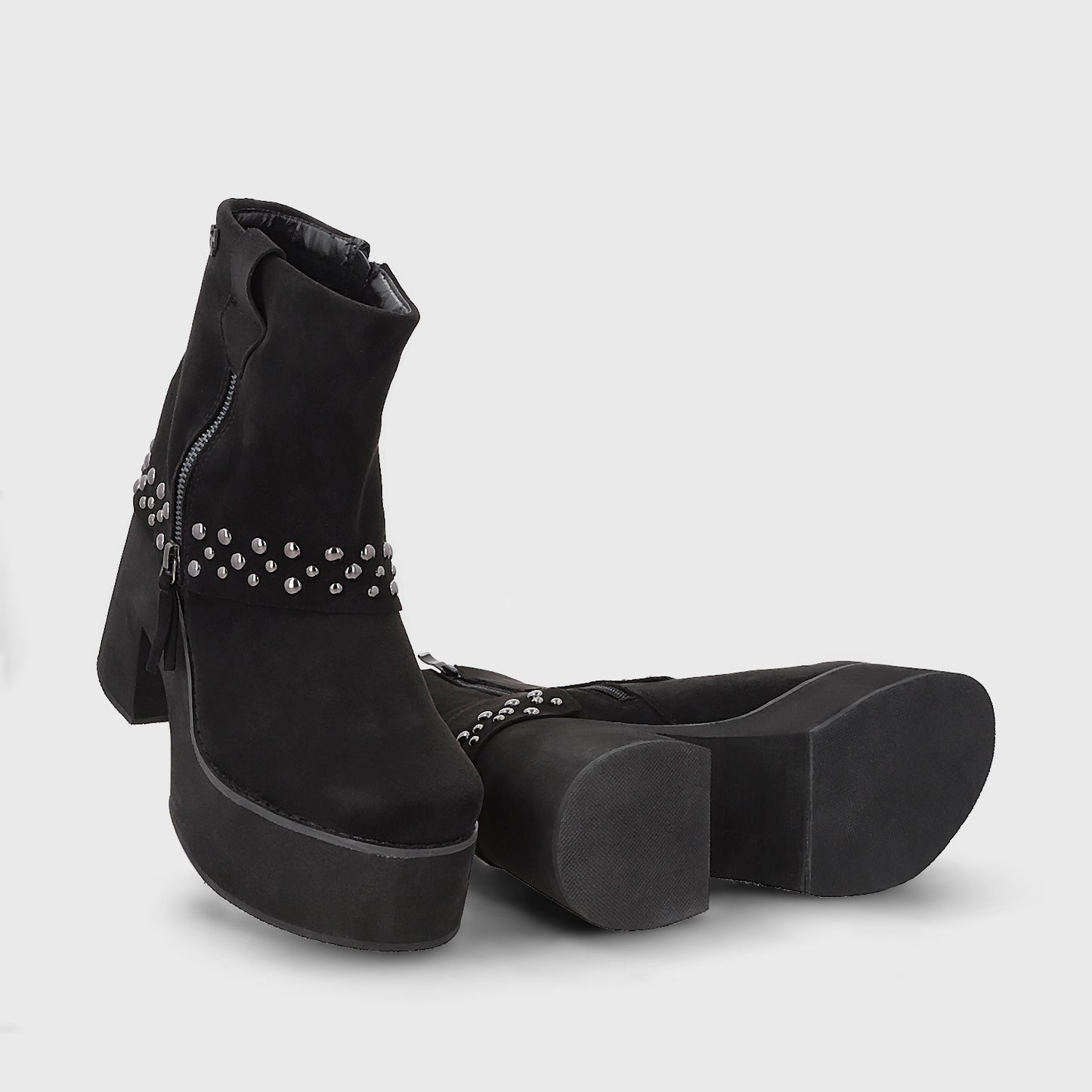 Botin Plataforma Negro Mujer 15045