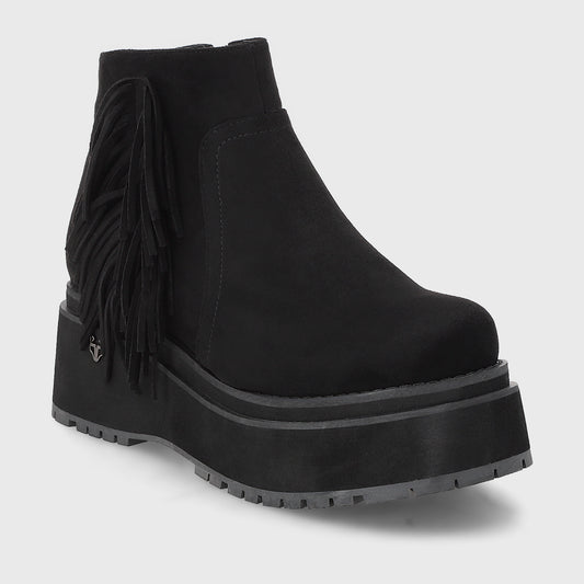 Botin Plataforma Negro Mujer 1509A