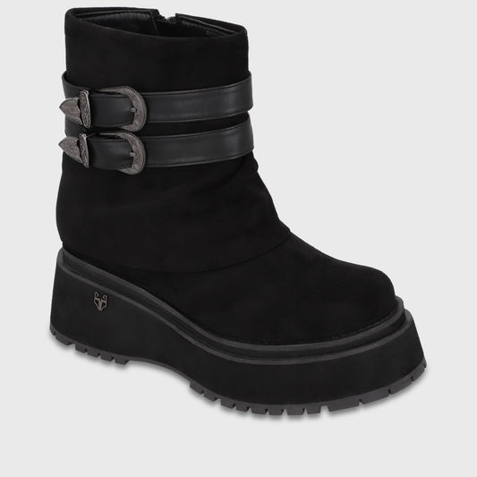 Botin Plataforma Negro Mujer 1509F01