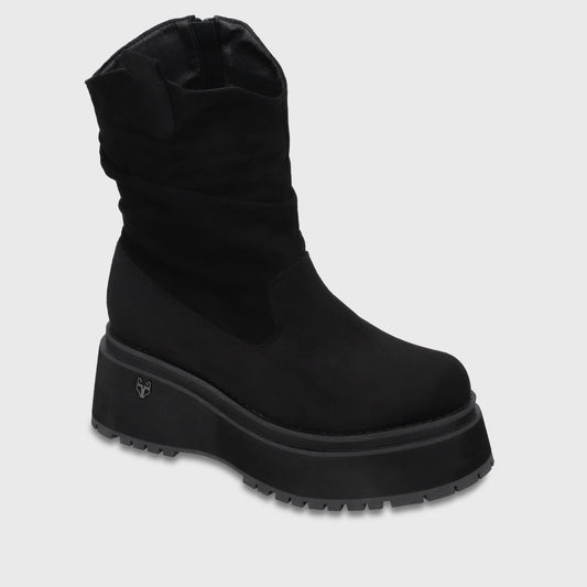 Bota Plataforma Negra Mujer 1509G01