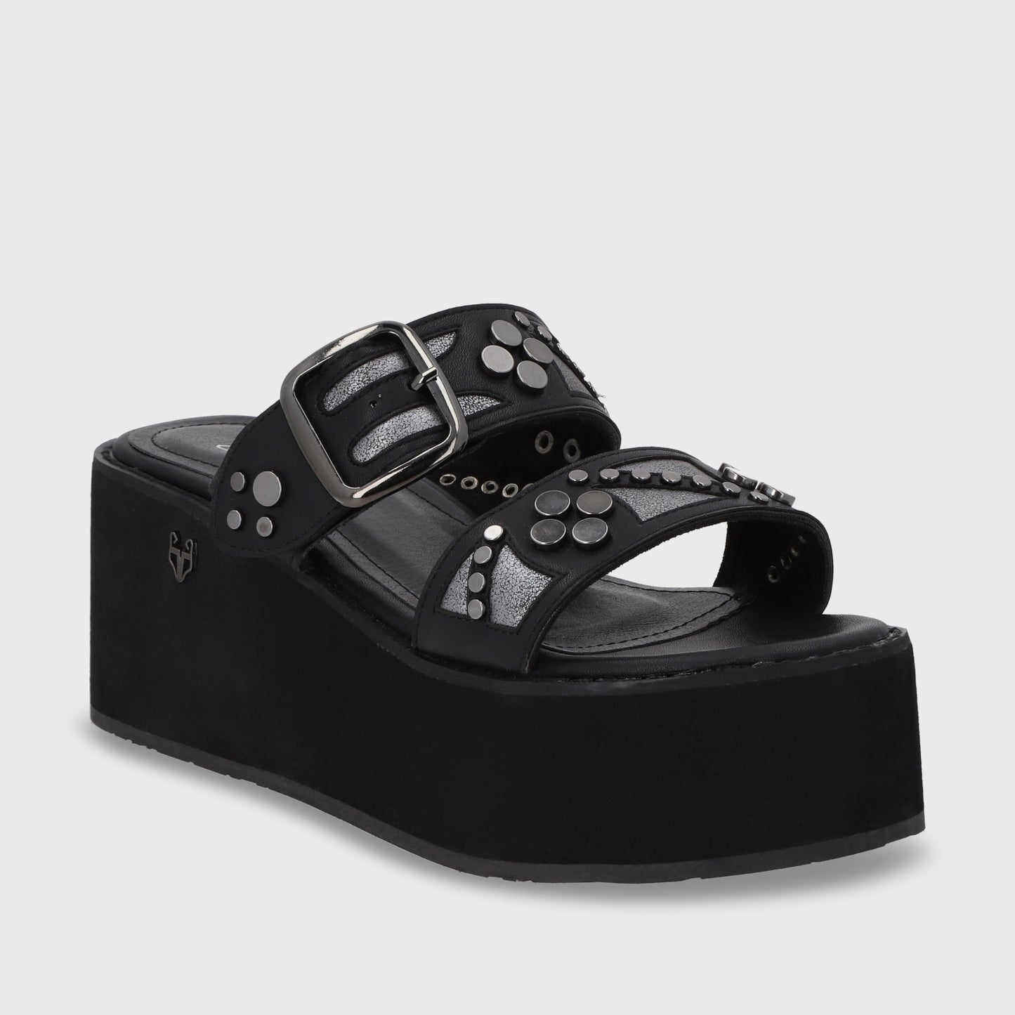 Sandalia Plataforma Negra Mujer 15620