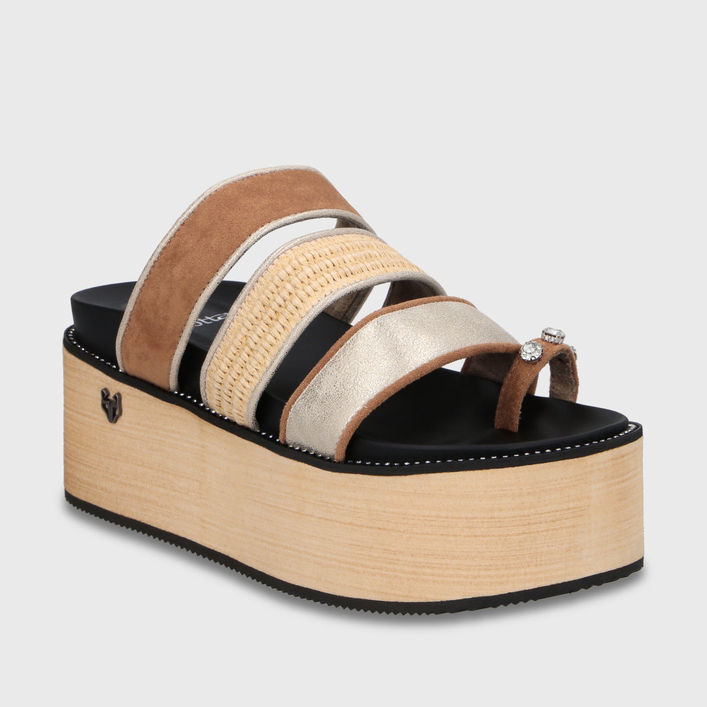 Sandalia Plataforma Beige Mujer 15662