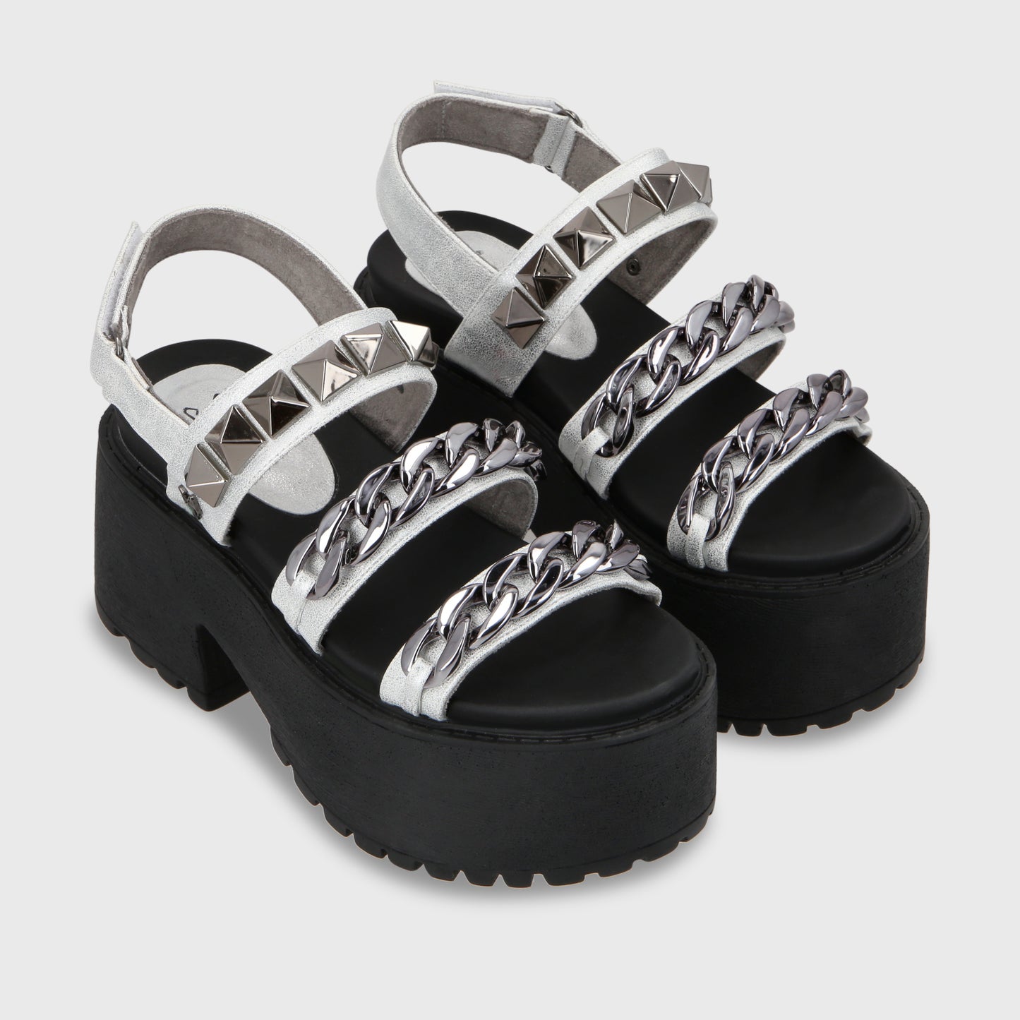 Sandalia Plataforma Plateado Mujer 15675