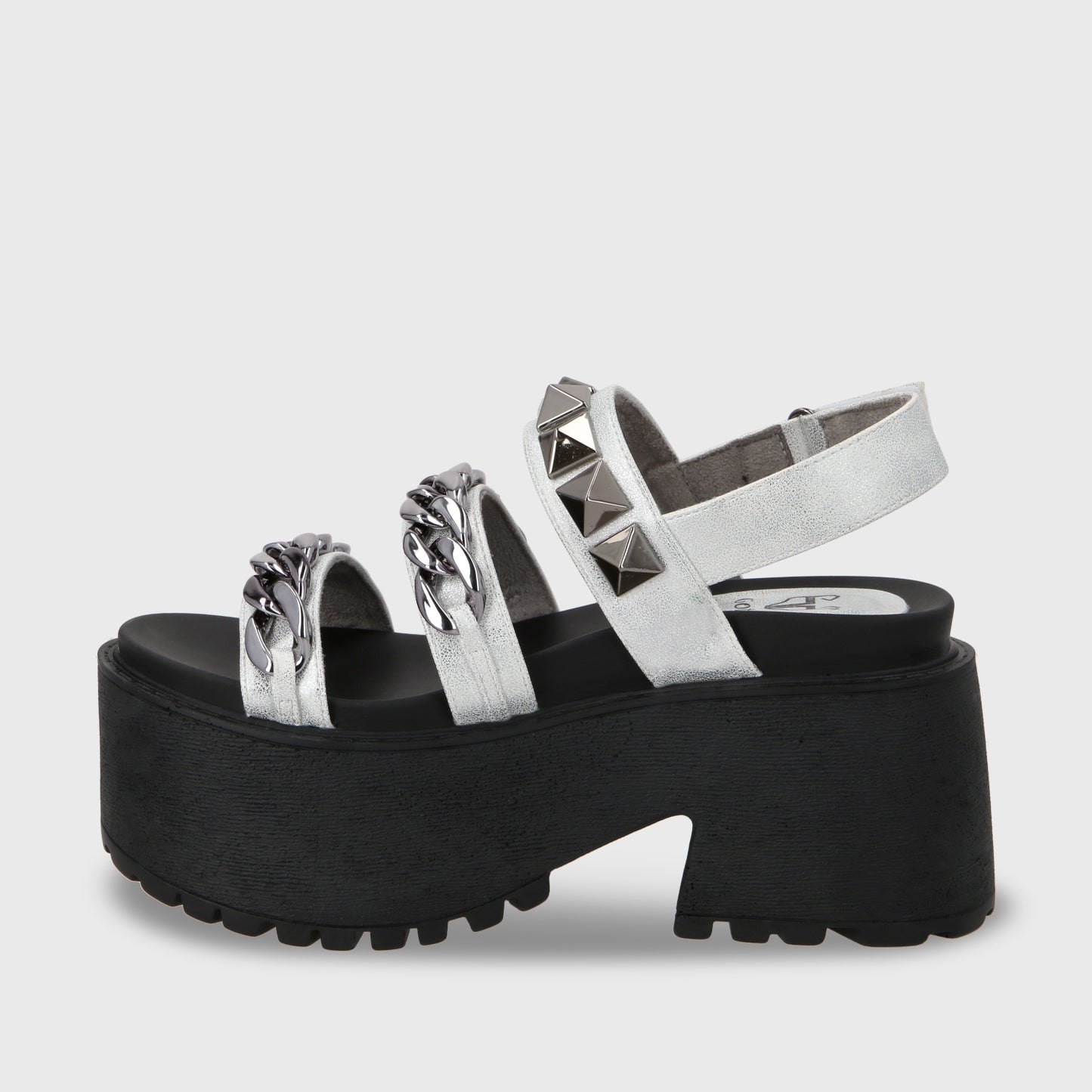 Sandalia Plataforma Plateado Mujer 15675