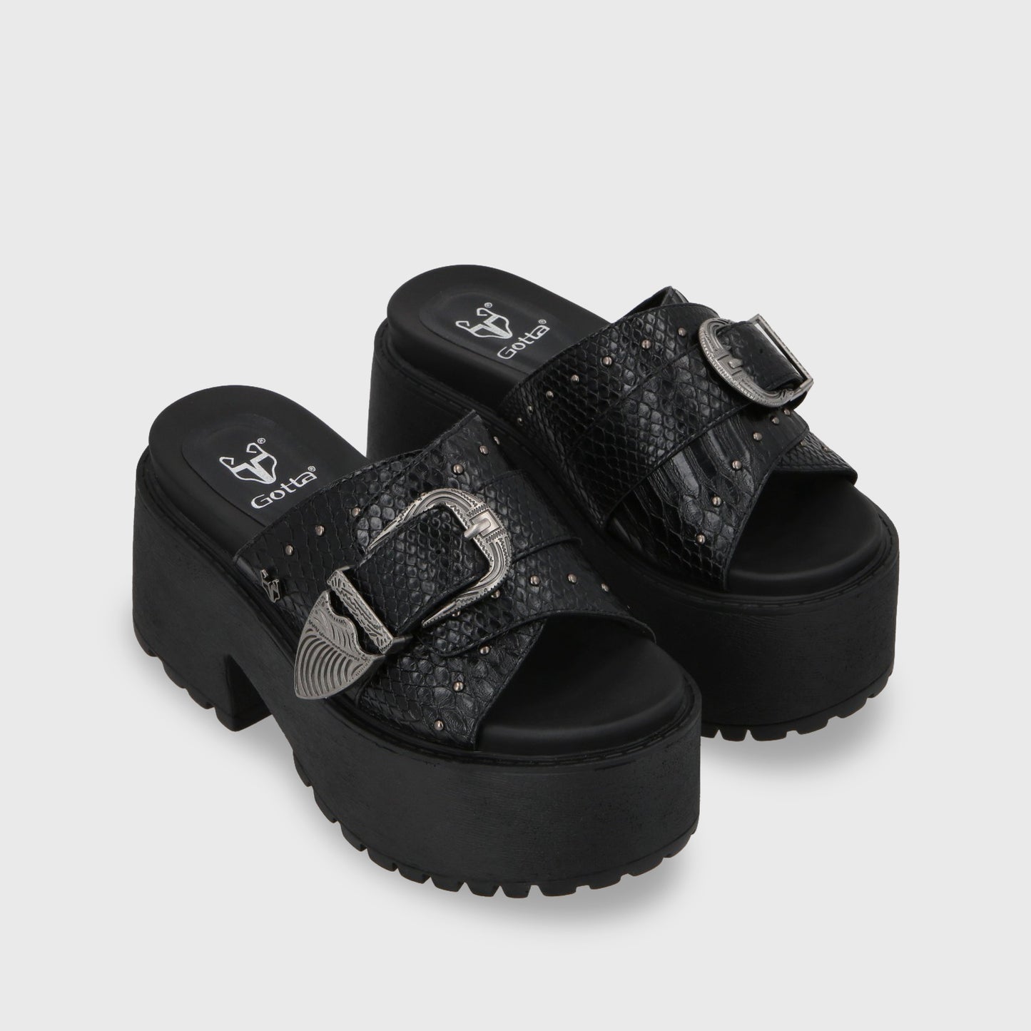 Sandalia Plataforma Negro Mujer 1567D