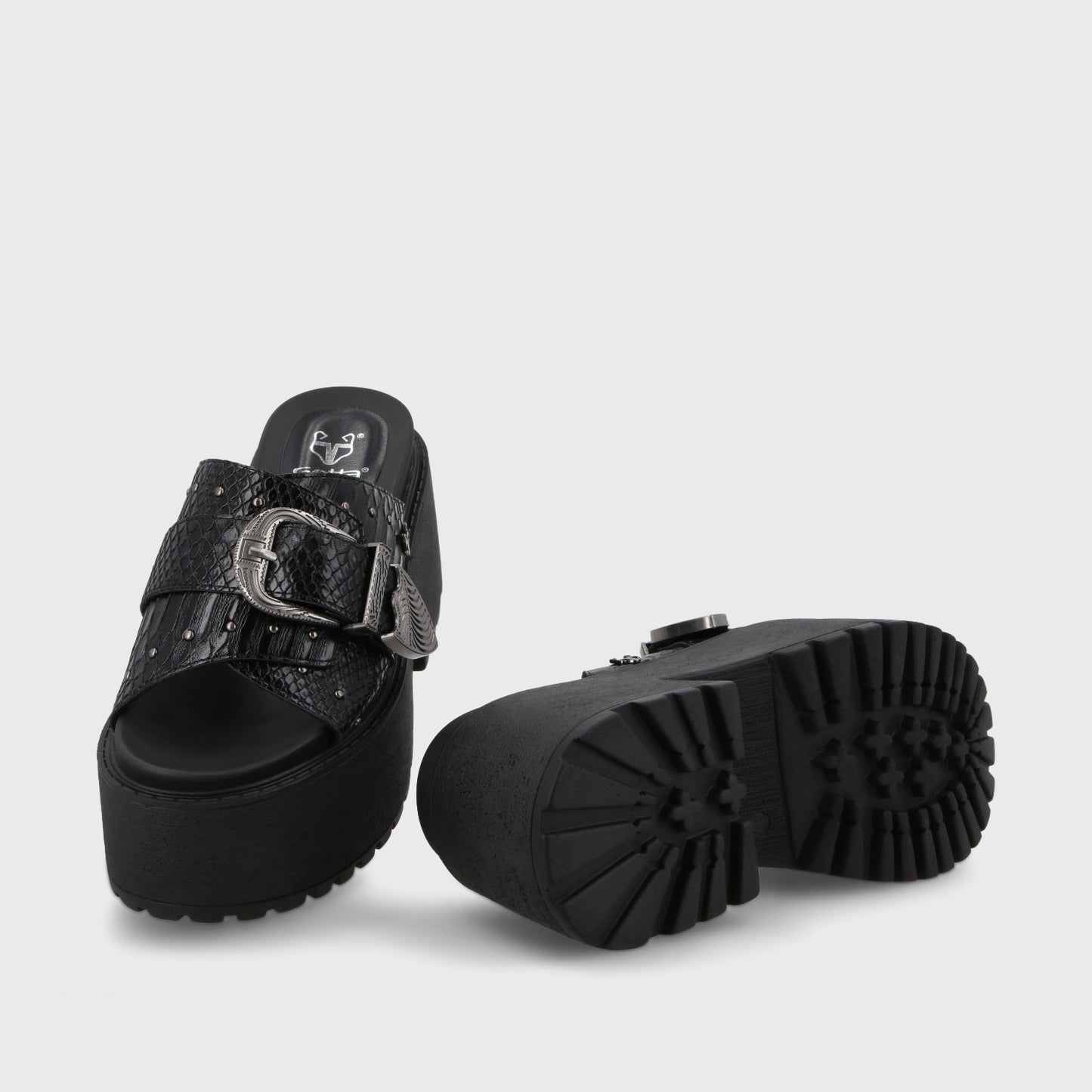 Sandalia Plataforma Negro Mujer 1567D