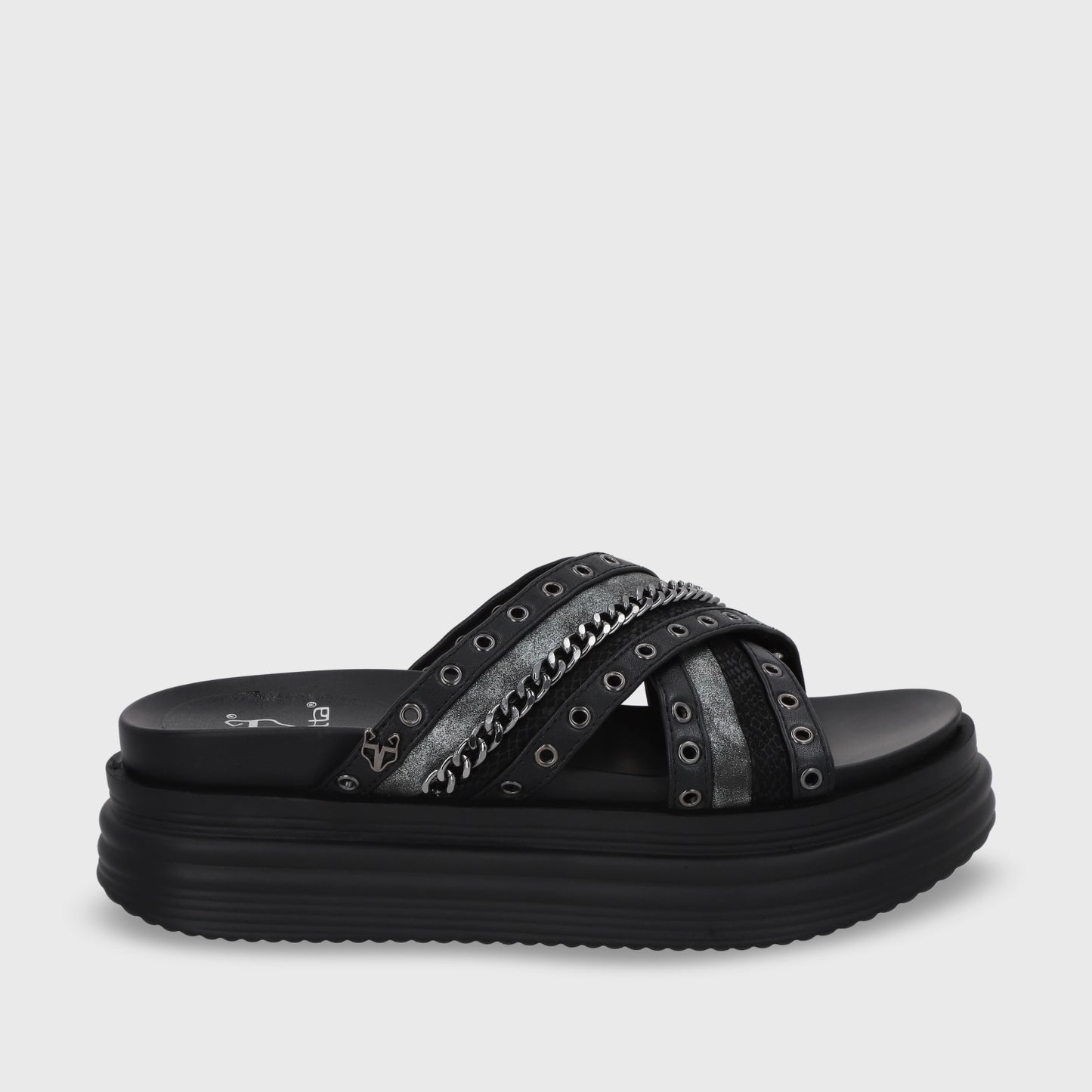Sandalia Plataforma Negro Mujer 1571B