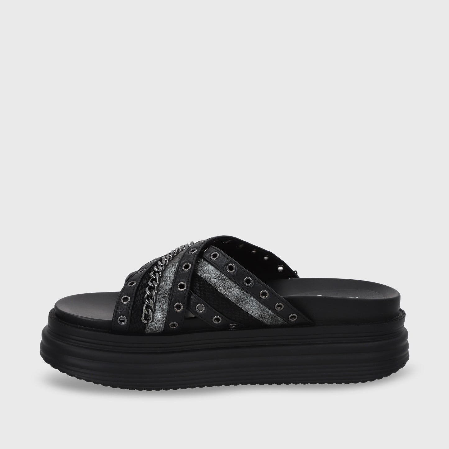 Sandalia Plataforma Negro Mujer 1571B