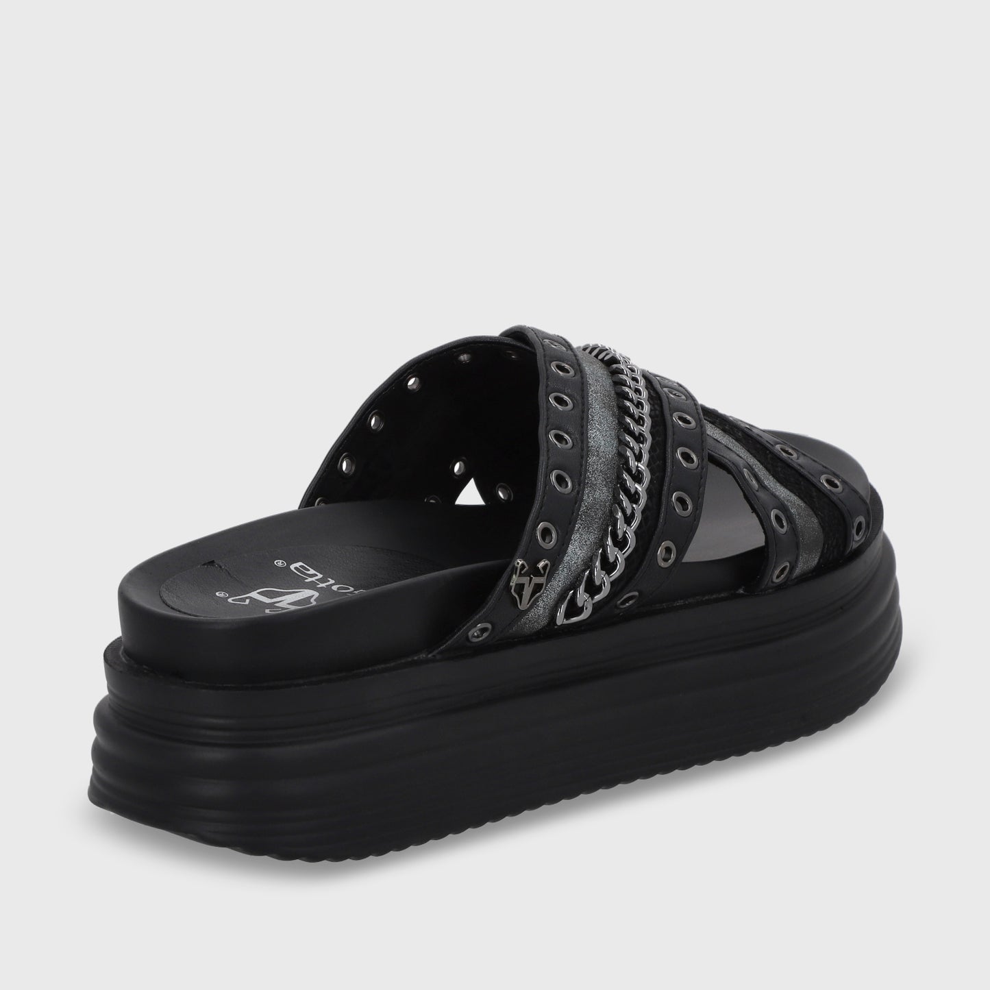 Sandalia Plataforma Negro Mujer 1571B