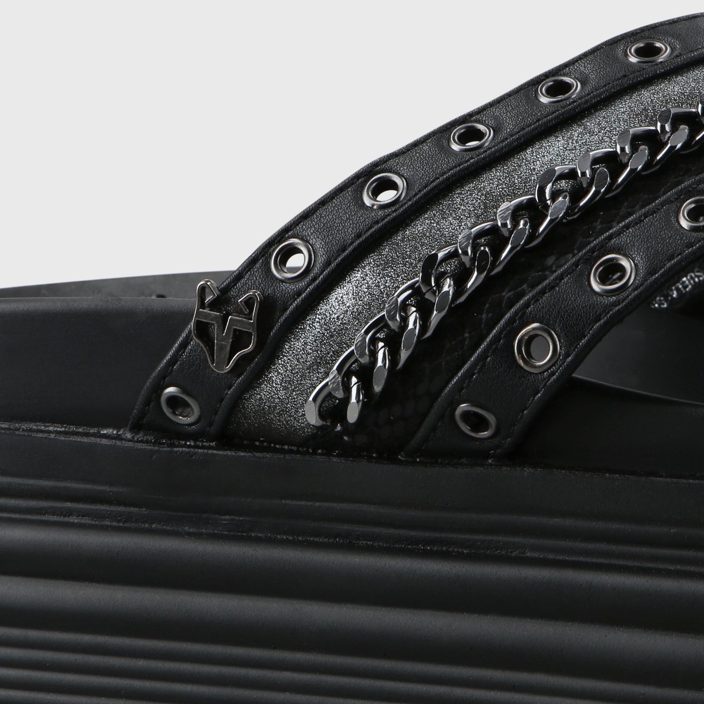 Sandalia Plataforma Negro Mujer 1571B