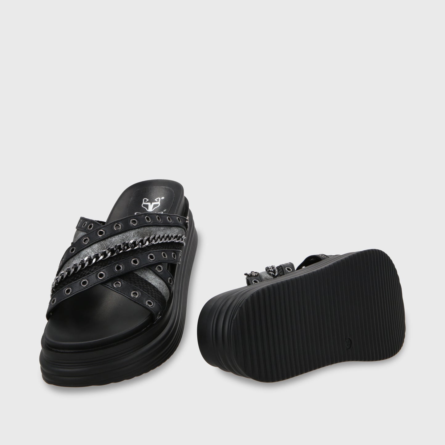 Sandalia Plataforma Negro Mujer 1571B