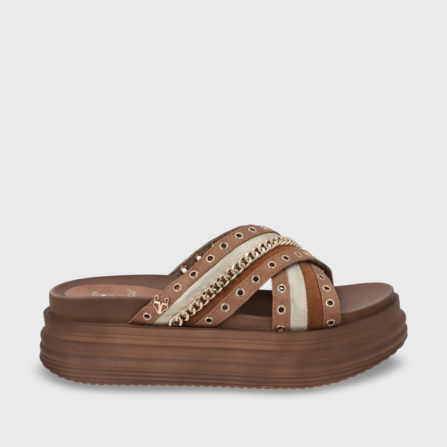 Sandalia Plataforma Camel Mujer 1571B