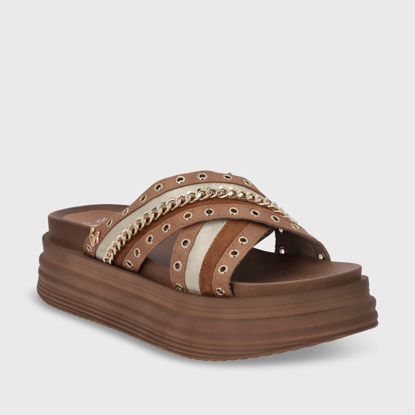 Sandalia Plataforma Camel Mujer 1571B
