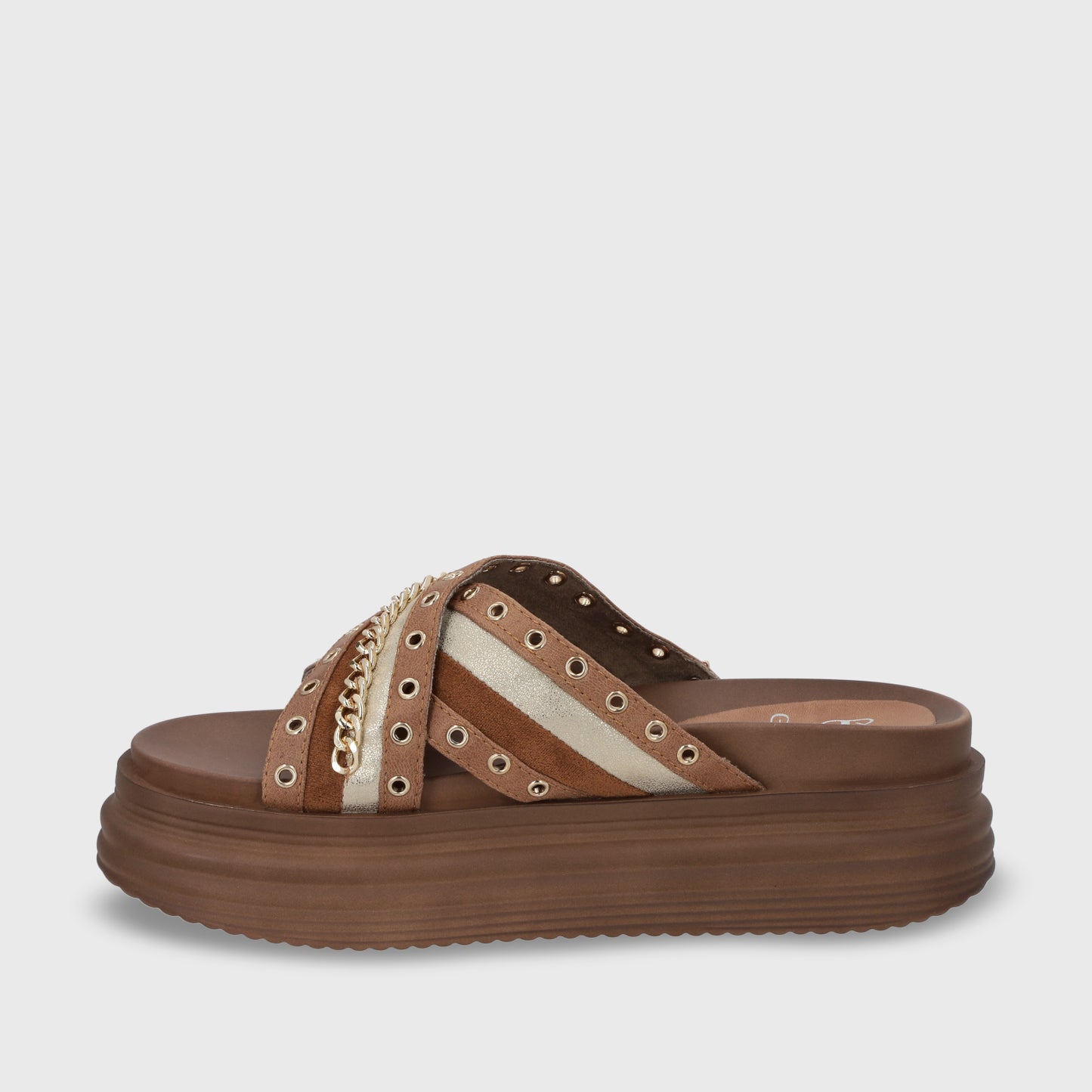Sandalia Plataforma Camel Mujer 1571B
