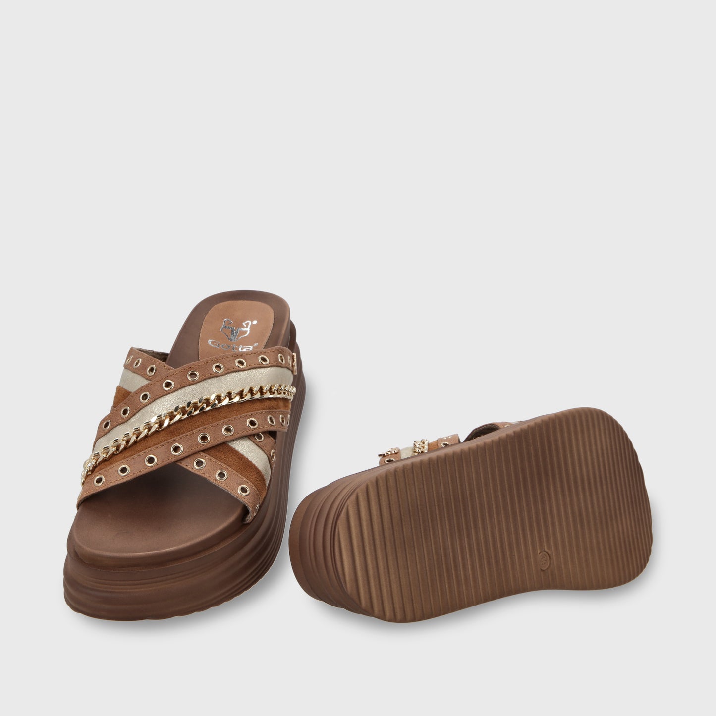 Sandalia Plataforma Camel Mujer 1571B