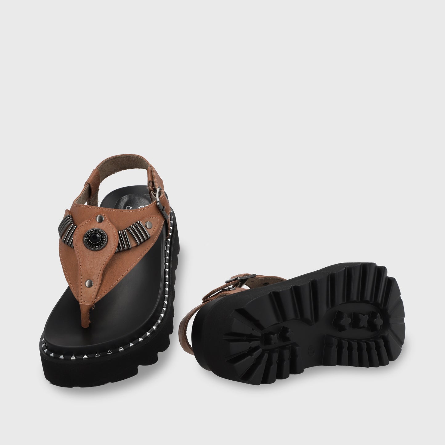 Sandalia Plataforma Café Mujer 1576F