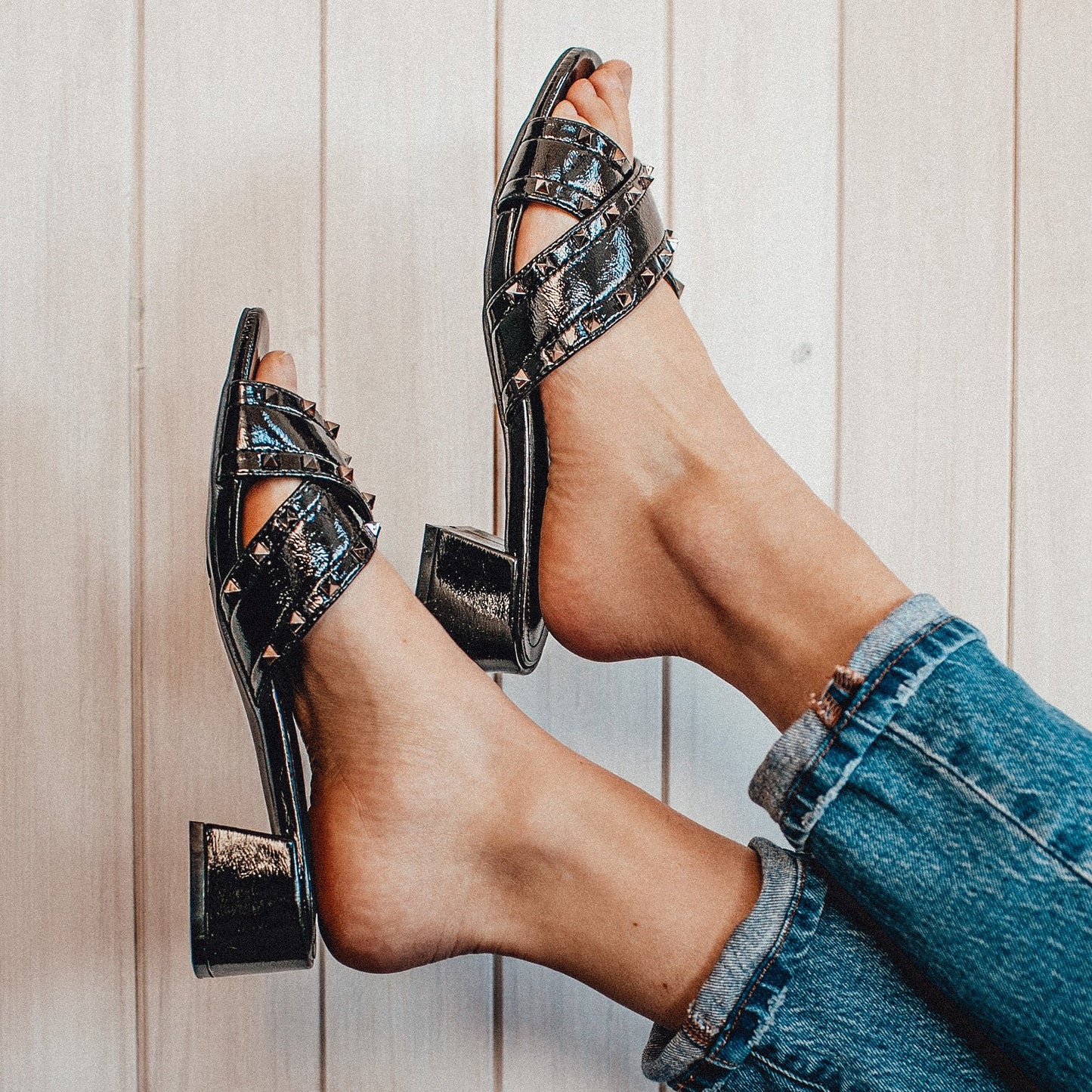 Sandalia Negra Mujer 15823