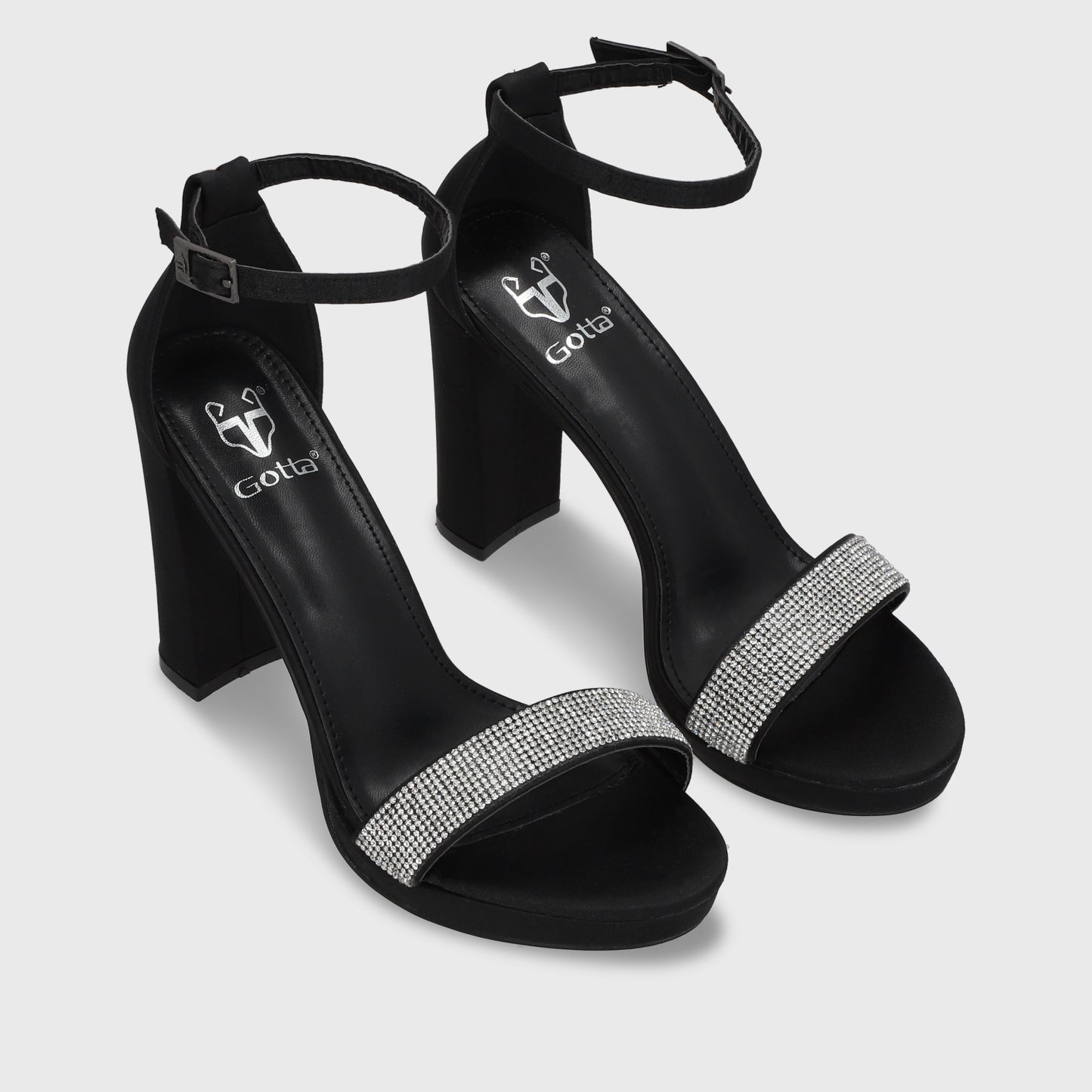 Sandalia Taco Negra Mujer 15835