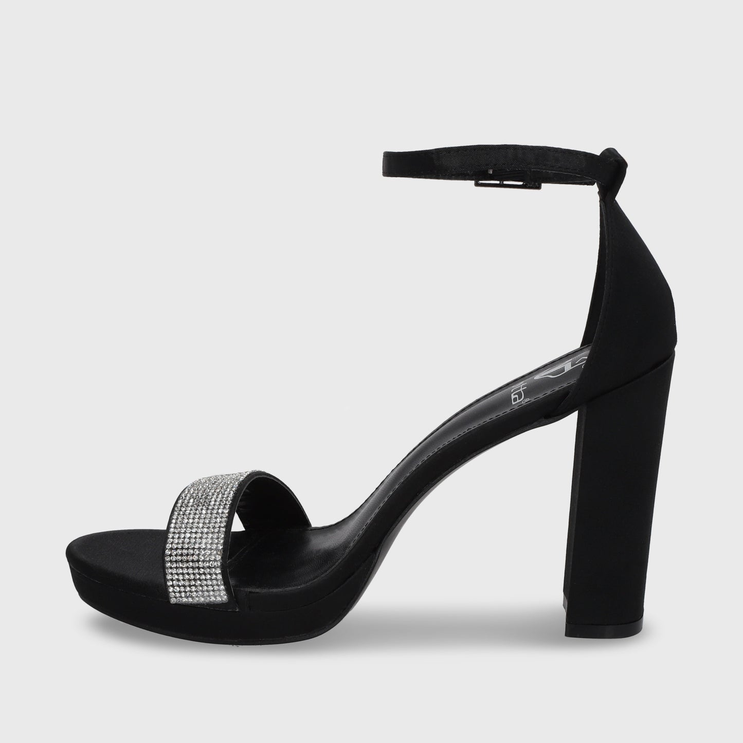 Sandalia Taco Negra Mujer 15835