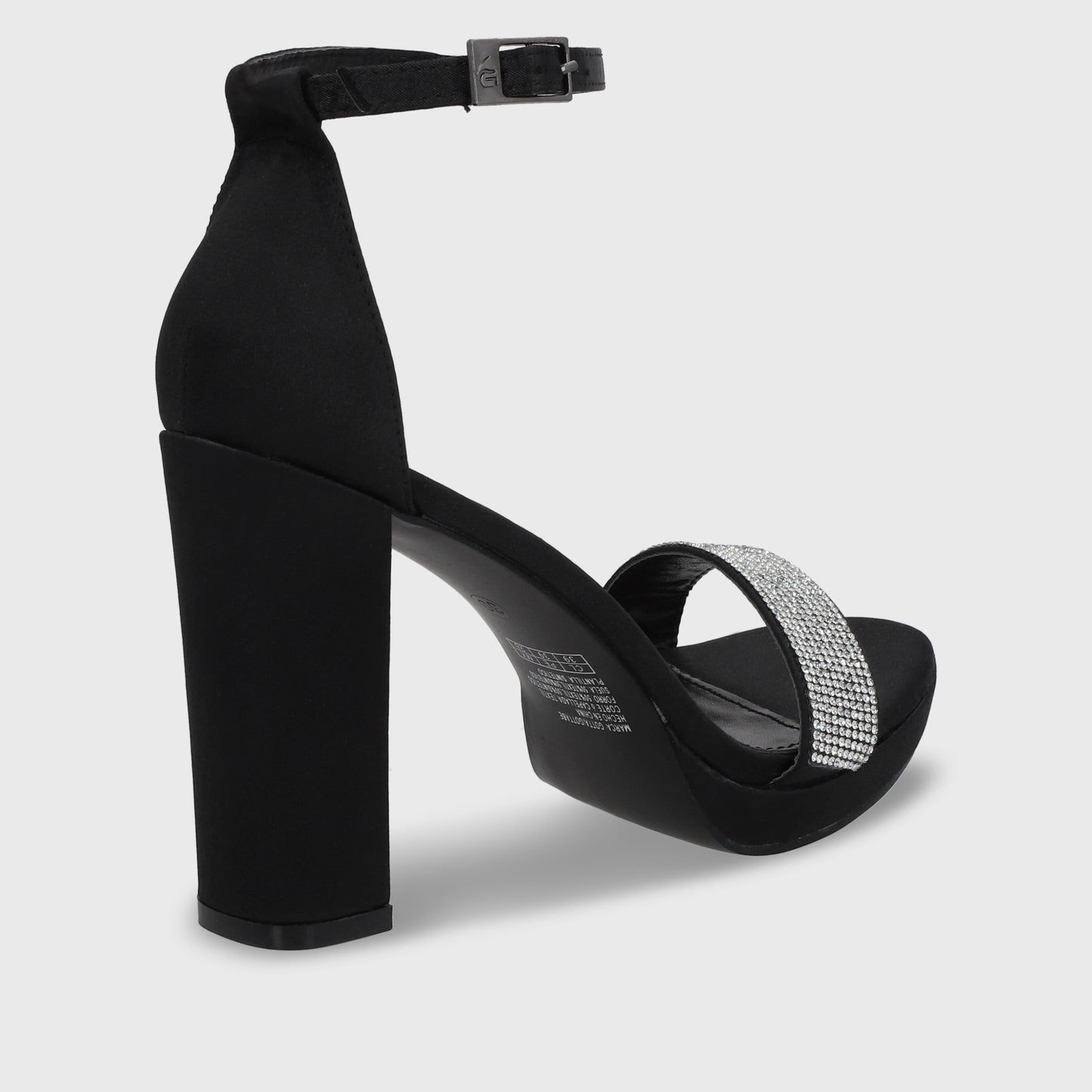 Sandalia Taco Negra Mujer 15835