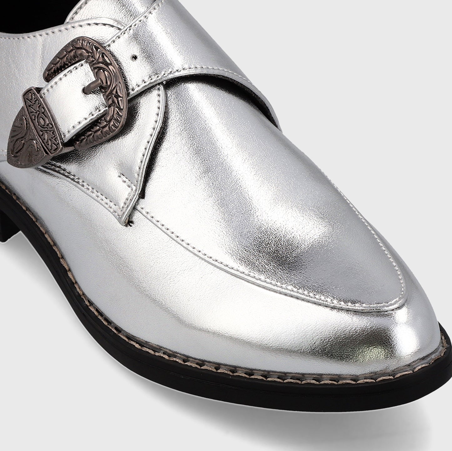 Zapato Plateado Charol Mujer 17565