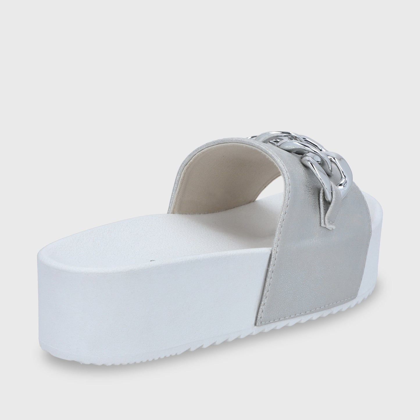 Sandalia Plataforma Plateada Mujer 22090
