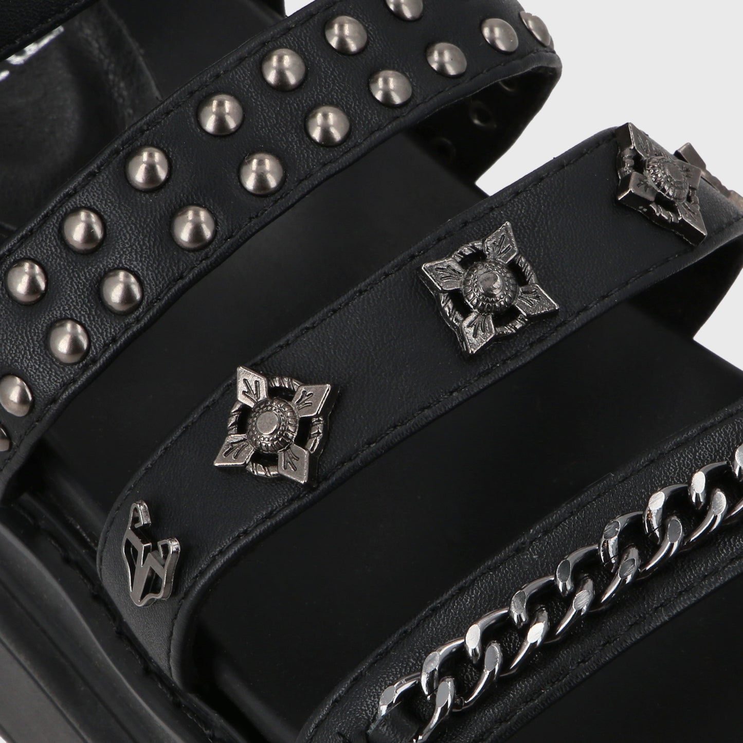 Sandalia Plataforma Negro Mujer 25235