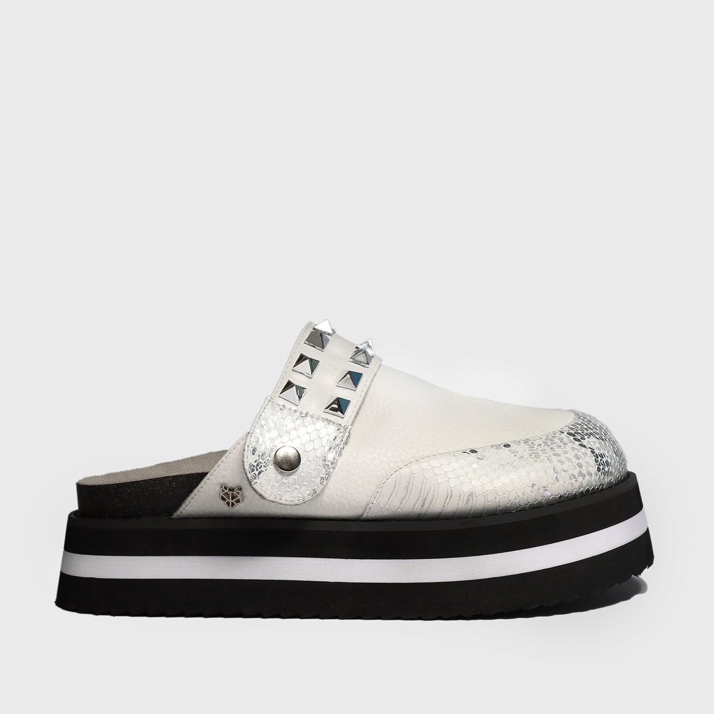 Zueco Blanco Cuero Mujer 25265