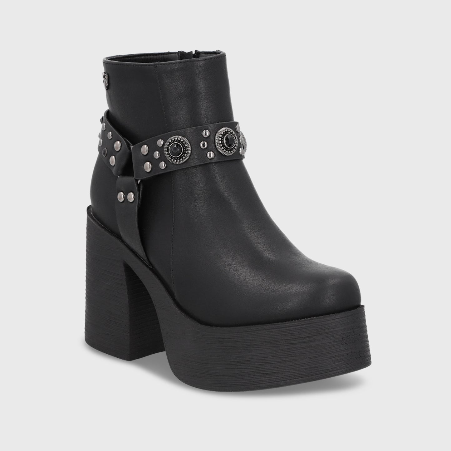 Botin Taco Negro Mujer 25635